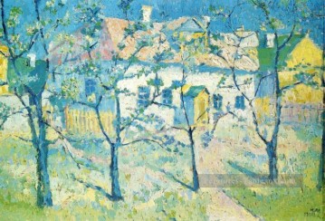 jardin de printemps en fleur 1904 Kazimir Malevich arbres Peinture à l'huile